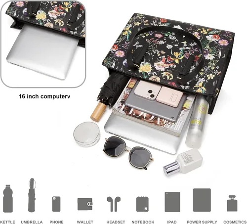 Miniatura 170 de Juego de 4 bolsas modernos para mujer de cuero sintético: bolso tote, bolso de hombro, bolso de mano y cartera.