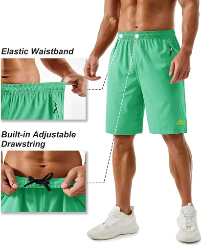 Miniatura 153 de TACVASEN Pantalones cortos deportivos para correr para hombre, 9 pulgadas, de secado rápido, pantalones cortos ligeros de verano, 3 bolsillos