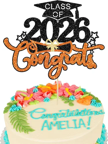 Miniatura 9 de 1 pieza de decoración de pastel de graduación 2023 con purpurina de felicitaciones 2023 para pastel de graduación 2023 temática de graduación