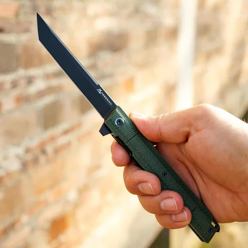 Miniatura 7 de Cuchillo plegable de bolsillo Flipper, hoja de acero DC53 y mango G10. Con clip de bolsillo y rompevidrios, cuchillo de bolsillo para hombres, Verde