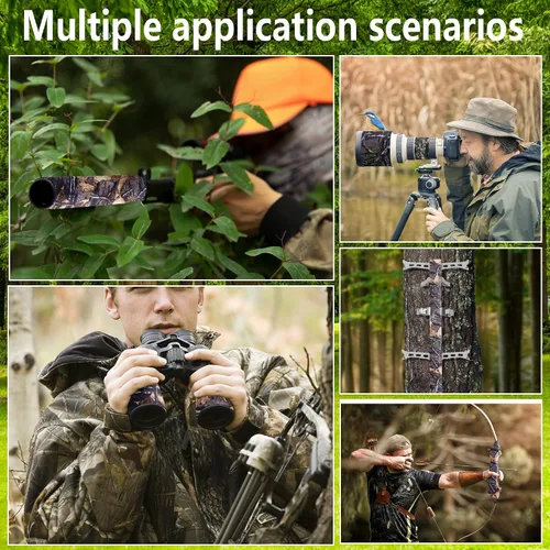 Miniatura 7 de Adnee Cinta silenciadora de camuflaje de 2.5 yardas x 2.5 pulgadas, cintas de camuflaje autoadhesivas, cinta protectora de camuflaje para tu
