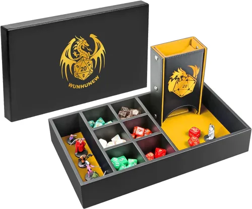 Miniatura 10 de Bandeja de Dados DND y Caja de Almacenamiento de Torre, Estuche Portadados D&D 4 en 1