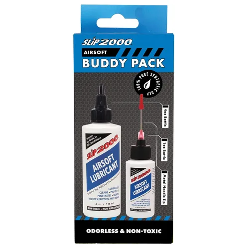Miniatura 2 de Slip 2000 Airsoft Lubricant Buddy Pack, 100% puro sintético, reduce la fricción y el desgaste, botellas de 1 oz y 4 oz, aplicador de punta de aguja