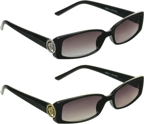 Miniatura 19 de proSPORT Lentes de sol de lectura con lentes completos, lentes tintados, para mujer, con emblema de medusa, emblema de medusa, color dorado