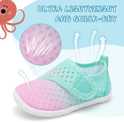 Miniatura 2 de shopUAL Zapatos de agua para niños y niñas, calcetines acuáticos para la playa, zapatos de agua descalzos para caminar, zapatos de agua de secado