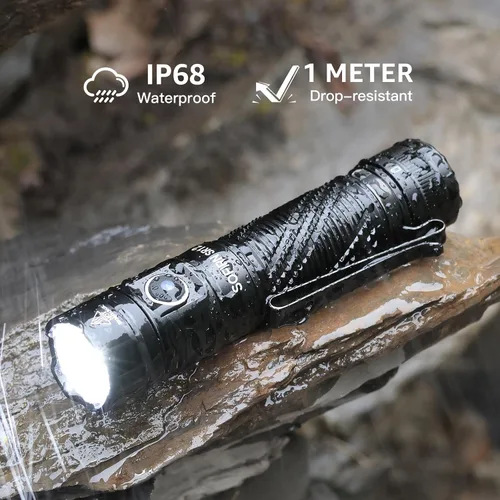 Miniatura 6 de Linterna de bolsillo recargable con luz LED – Sofirn SR12 pequeñas linternas potentes, luz EDC brillante, linterna magnética de 1300 pies de largo