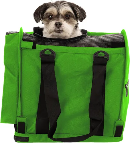 Miniatura 11 de SturdiBag XL - Transportador de viaje para mascotas: altura flexible para gatos y perros, lados suaves con clips de seguridad y correas