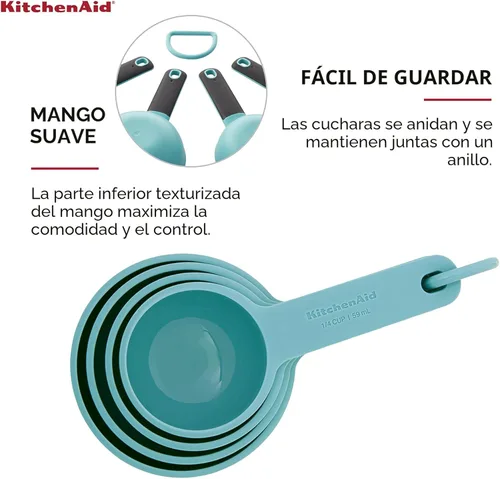 Miniatura 5 de KitchenAid Vasos medidores, juego de 4, Aqua Sky