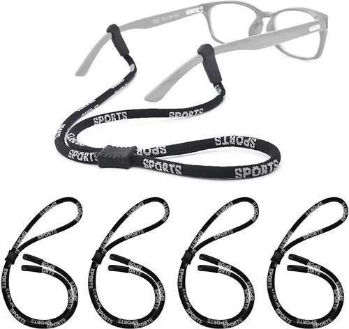 Paquete de 4 correas ajustables para gafas, cordón deportivo antideslizante para el cuello, cuerda de nailon suave para lentes anchos de patillas de