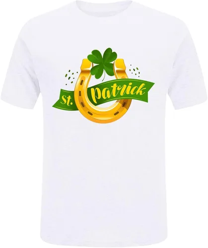 Miniatura 2 de Camiseta para el día de San Patricio para mujer, divertida camiseta de trébol con letras estampadas de trébol de búfalo y ajuste holgado