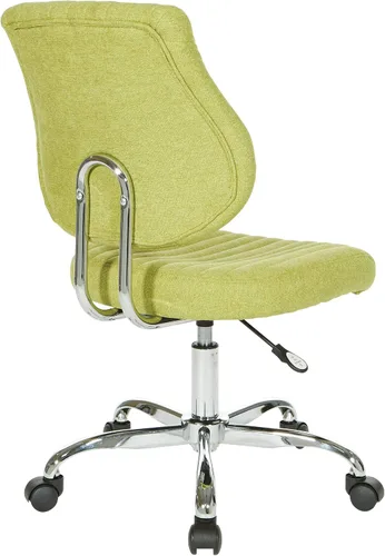 Miniatura 8 de OSP Home Furnishings Sunnydale - Silla de oficina de felpa ajustable con base cromada, albahaca