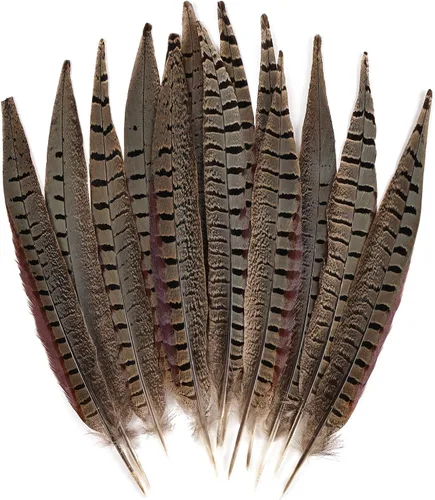 Miniatura 10 de MAOFENG 12 plumas naturales femeninas de cuello de anillo, plumas de faisán de 6 a 8 pulgadas, 5.9-7.9 in para manualidades, bodas, fiestas