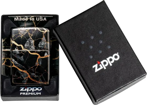 Miniatura 4 de Zippo Fusion Marble Design 540 - Encendedor de bolsillo cromado cepillado con diseño de mármol 540 Mármol de fusión