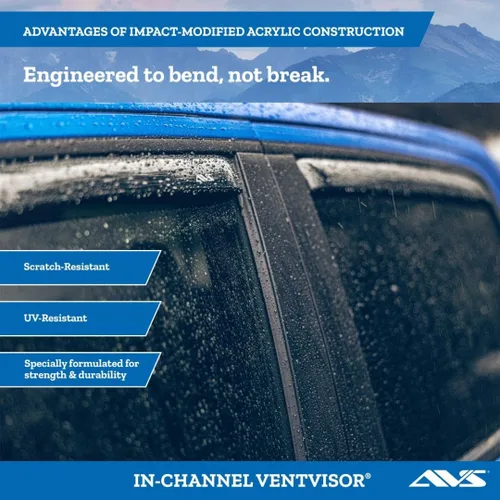 Miniatura 3 de Auto Ventshade [AVS] Protectores de lluvia en canal para 2019-2025 Chevrolet/GMC Silverado/Sierra 1500, 2020-2025 Silverado/Sierra 2500/3500, SOLO