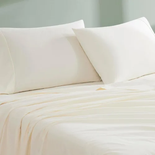 Miniatura 20 de Linen Closet Juego de 4 piezas de sábanas de 100% algodón orgánico tamaño completo, tejido de percal, crujiente, fresco, suave y duradero, sábanas