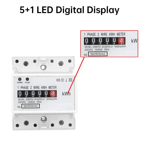 Miniatura 6 de Medidor eléctrico, KWh Meter, Monofásico 4P LED DIN-Rail Electricidad Consumo de Energía Wattmeter Medidor de Energía, 10-40A