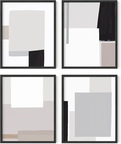 Miniatura 68 de HAUS AND HUES Arte abstracto para pared en blanco y negro, juego de 4 pósteres minimalistas en blanco y negro para paredes, pósteres estéticos Juego