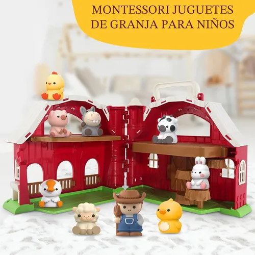 Miniatura 5 de SpringFlower Juguetes para Niños Pequeños de 1 2 3 Años de Edad Niños y Niñas, Juguete de Granero Grande con Animales de Granja, Juguetes Educativos