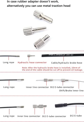 Miniatura 4 de Kit de herramientas de enrutamiento de cables internos para bicicleta compatible con carcasa de cable de 0.157-0.217 in, manguera hidráulica