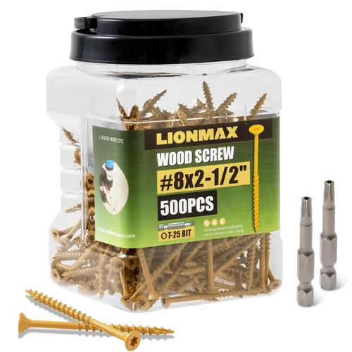 Miniatura 14 de LIONMAX Tornillos para Terraza de 1-5/8 Pulgadas, Tornillos para Madera #8 x 1-5/8", 300 PCS, Resistentes al Óxido, Recubiertos con Epoxi Exterior