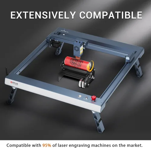 Miniatura 4 de Ortur Láser Rotativo de Rodillos, Módulo Rotativo de Eje Y de 360° para Grabado Láser de Objetos Cilíndricos y Latas, 7 Ajustes de Diámetro, Mínimo