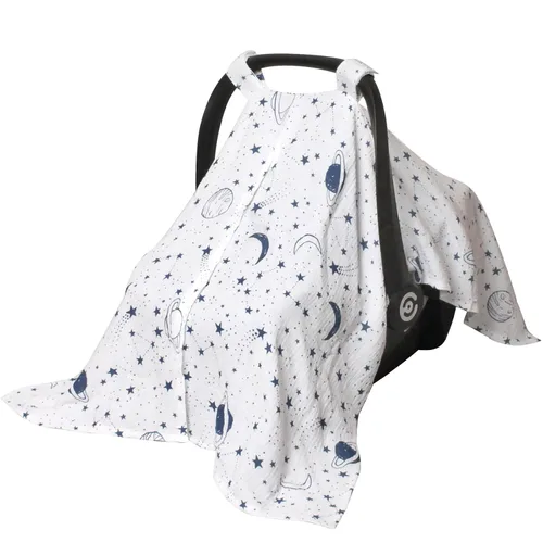 Miniatura 12 de Peekaboo - Funda de asiento de automóvil para bebé, cubierta de asiento de automóvil de muselina para bebé, unisex, grande, ajuste universal, Trigo