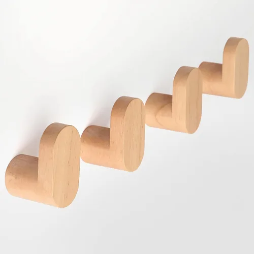 Ganchos de pared de madera, modernos y minimalistas montados en la pared, perchero de madera natural para colgar sombrero, toalla, bata, bolsa
