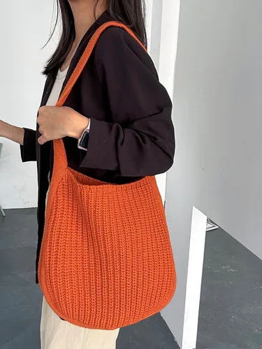 Miniatura 37 de ENBEI Bolsos de hombro para mujer Bolsos de ganchillo Bolso de punto grande Bolso de mano estético para la escuela lindo Bolsas de mano Bolsa