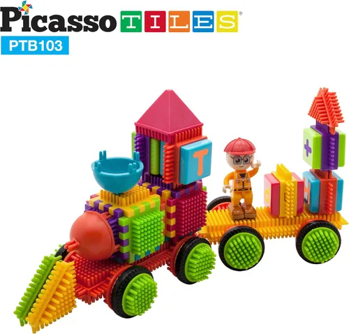 Miniatura 4 de Picasso Toys PTB103 - Bloques con forma de bloque de erizo, juego de azulejos de construcción, juguete de aprendizaje apilable, bloque educativo