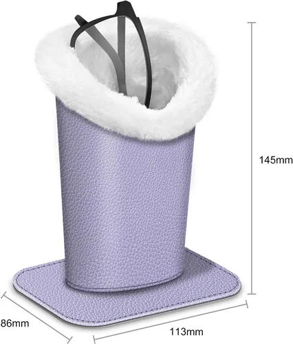 Miniatura 57 de Fintie Soporte para anteojos forrado de felpa con base magnética, estuche de cuero vegano prémium para lentes