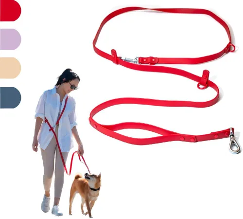 Miniatura 9 de Correa de perro resistente manos libres para perros medianos a grandes para correr cómodamente caminar Cierre de hebilla Mango acolchado suave
