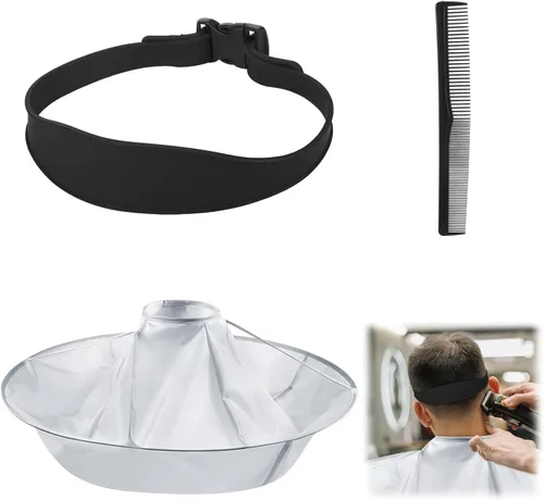 Guía de corte de pelo fundido para hombres, kit de corte de pelo para hombres, incluye guía de corte de cabello, paraguas y peine, plantilla de Negro