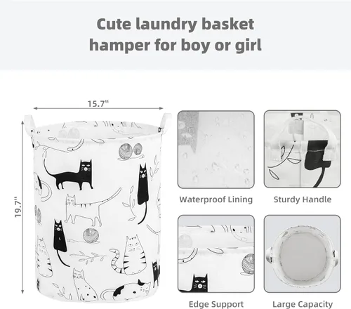 Miniatura 2 de Cesta plegable para ropa sucia para bebé, para guardería, niñas, niños, cesta de ropa sucia, portátil, alta, plegable, linda, cesta organizadora