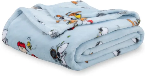 Miniatura 42 de Berkshire Blanket Peanuts® VelvetLoft® Manta de Felpa con el Tierno Personaje Snoopy, Peanuts Snoopy Everyday Buffalo Plaid Navy Tonal, Manta 55
