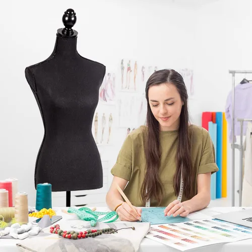 Miniatura 2 de Maniquí femenino Torso vestido forma maniquí cuerpo vestido modelo con soporte de trípode, 60-67 pulgadas altura ajustable mujer cuerpo torso
