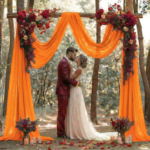 Miniatura 7 de MDS Paquete de 2 paneles de cortina para arco de boda (30 pulgadas de ancho x 20 pies de largo) tela de gasa transparente para boda, ceremonia