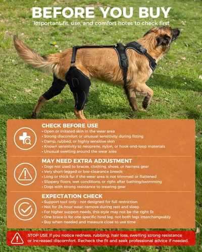 Miniatura 9 de Rodillera para perro – Soporte de pierna trasera para rótula luxante, ligamento desgarrado, soporte ajustable, envoltura eficaz y calor