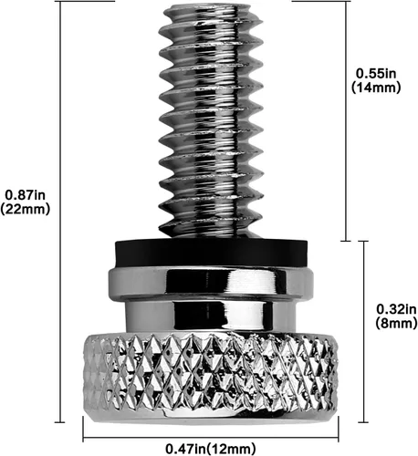 Miniatura 6 de Tornillo de asiento de motocicleta, tornillo de montaje moleteado para guardabarros trasero, 1/4 "-20 roscas de repuesto para Harley Touring