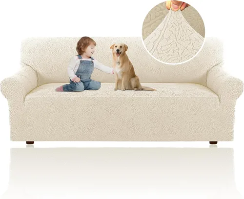 Miniatura 26 de H.Versailtex 2025 Fundas de sofá Jacquard para sofá de 3 cojines, 1 pieza de fundas elásticas para sofá, protector de muebles antideslizante, suave