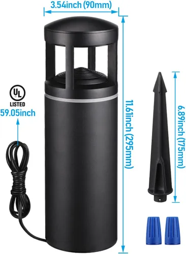 Miniatura 8 de LEONLITE Paquete de 8 luces LED RGB de bajo voltaje, bolardo LED de 12 V AC/DC, iluminación de camino de paisaje de 5 W, impermeable IP65, 7 cambios