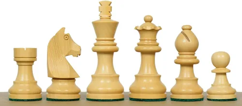 Miniatura 3 de Tournament Series Staunton Piezas de ajedrez con caballero alemán en boj ebonizado y boj - Rey ponderado de 3 pulgadas Juego de ajedrez de lujo