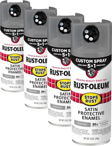 Miniatura 71 de Rust-Oleum 376855 - Pintura en aerosol antióxido personalizada 5 en 1, 12 onzas, color negro mate, (paquete de 1)