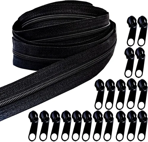 JOSDIOX Zipper by The Yard #3 - Cremalleras largas de 10 yardas de largo en continuo, bobina de nailon con 20 deslizadores de cremallera/tirador y