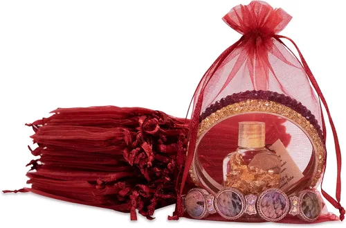 Miniatura 52 de TheDisplayGuys - Paquete de 48 bolsas de regalo de organza transparente negra de 2 x 2-3/4 pulgadas con cordón, bolsas de regalo para joyas, bolsas