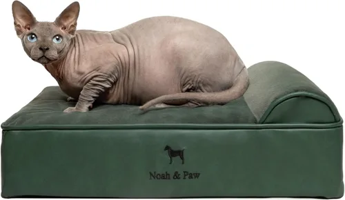 Miniatura 16 de NOAH & PAW Cama para perro, 28x23x7.5 pulgadas, camas ortopédicas para perros de tamaño mediano, espuma viscoelástica tipo cáscara de huevo Cuero