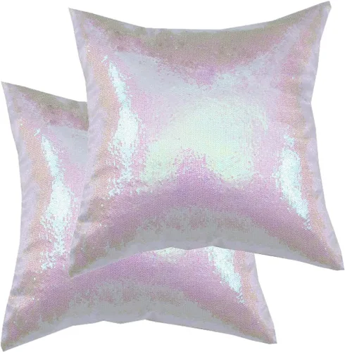 Miniatura 18 de Poise3EHome Fundas de almohada decorativas de 18 x 18 pulgadas, color rosa fucsia con lentejuelas, para sofá, cama, sala de estar, Navidad