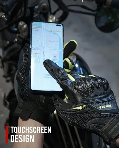 Miniatura 3 de BORLENI Guantes de montar en motocicleta, pantalla táctil, guantes de dedo completo, motocross, carreras, bicicleta, deportes al aire libre