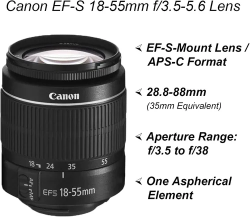 Miniatura 3 de Canon EOS 2000D / Rebel T7 Cámara DSLR con lente EF-S 18-55mm + tarjeta SanDisk de 32GB + estuche para trípode + lentes gran angular + kit