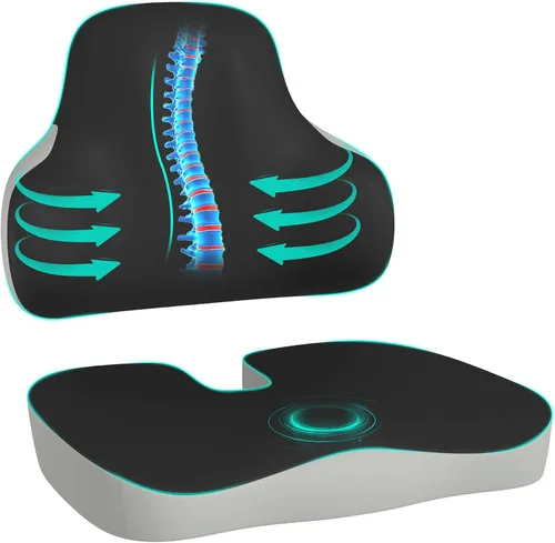 Miniatura 8 de Cojín de Espuma Viscoelástica, Cojín de Asiento de Alivio de Presión para Sillas de Oficina y Asiento de Automóvil, Diseño Ergonómico de Cojín
