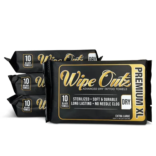Wipe Outz Toallas de tatuaje extragrandes DRY – Toallitas de tatuaje prémium para durante el tatuaje y el cuidado posterior, cuidado posterior de